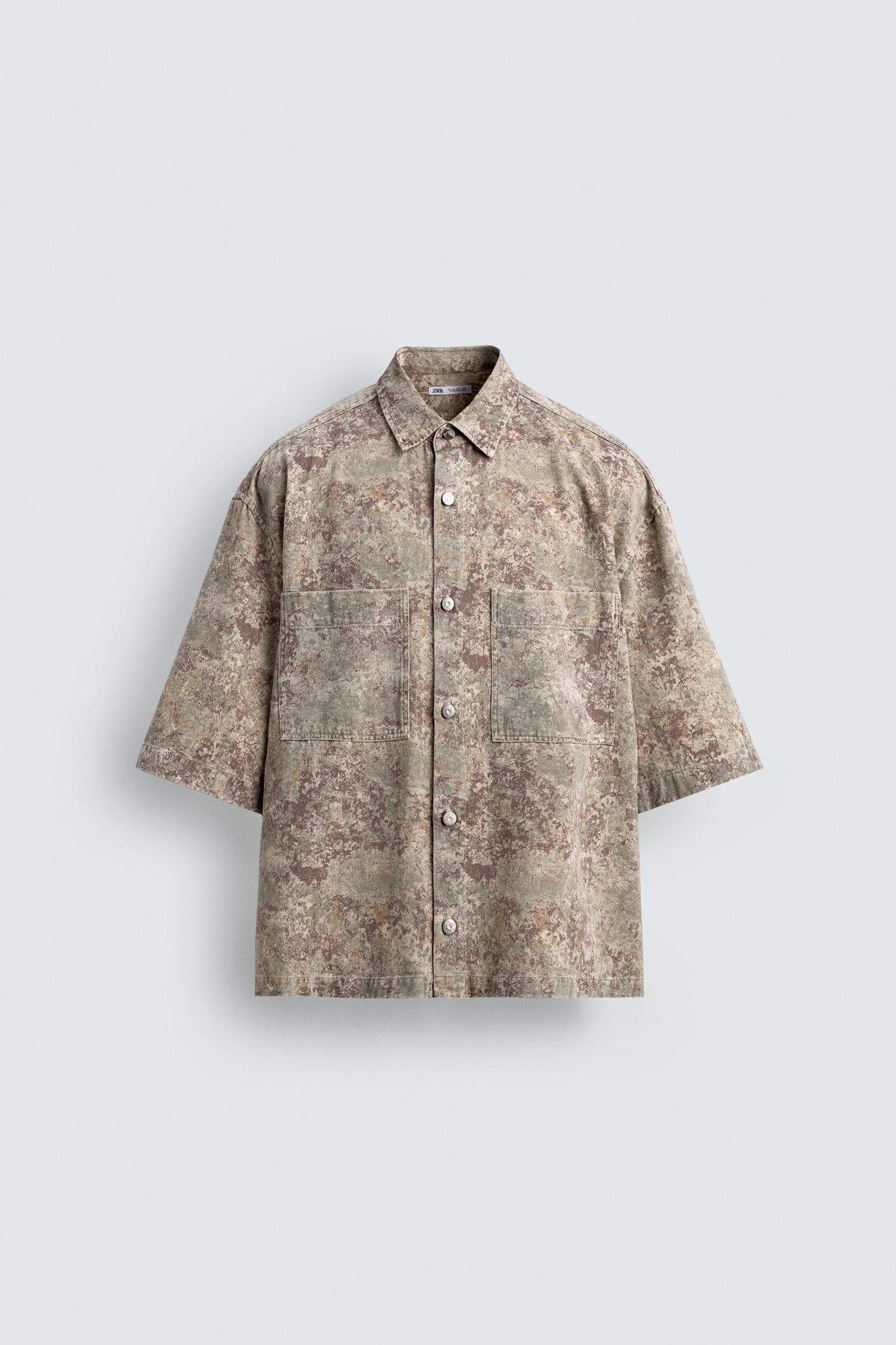RELAXED FIT ABSTRACT PRINT SHIRT