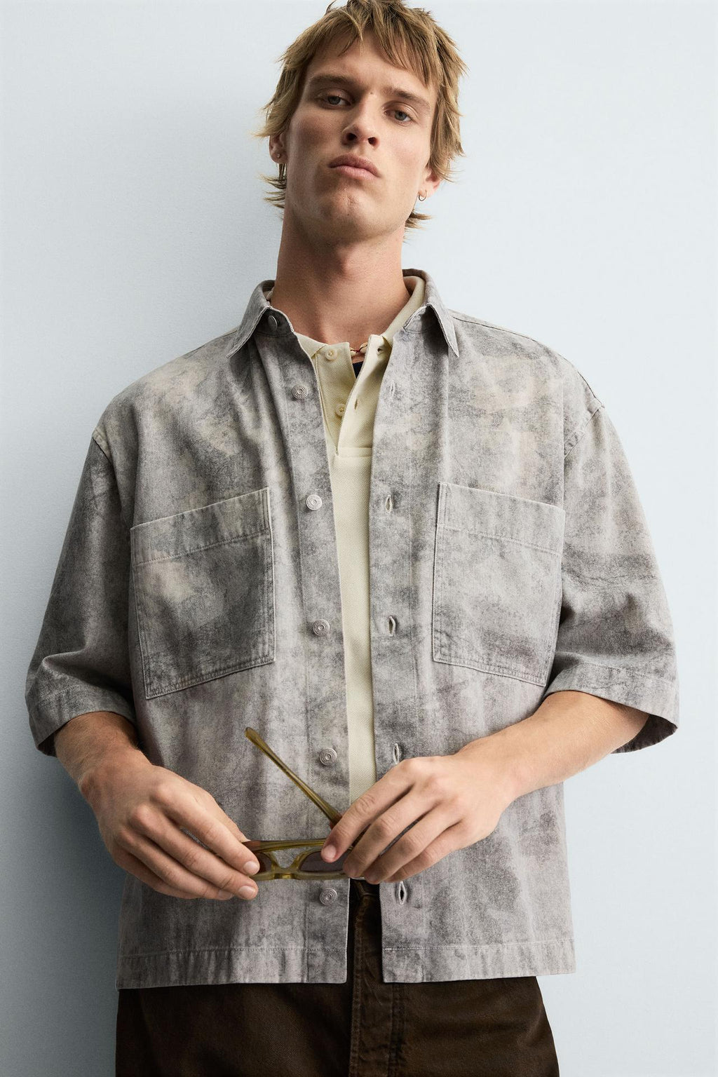RELAXED FIT ABSTRACT PRINT SHIRT
