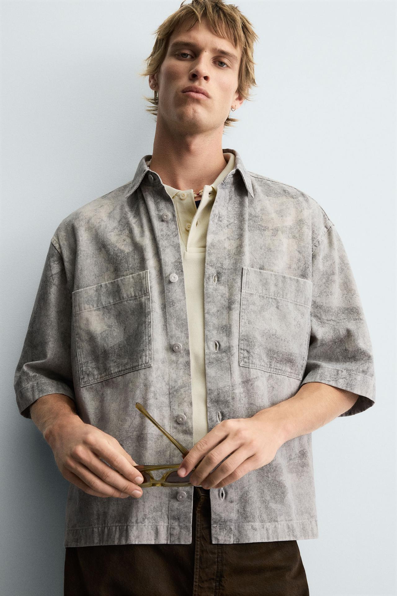 RELAXED FIT ABSTRACT PRINT SHIRT
